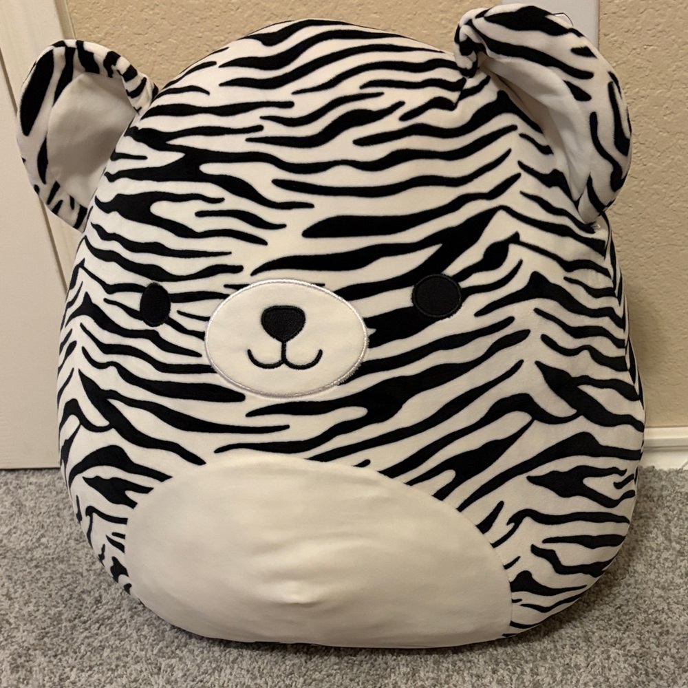 Squishmallows Tasha the Black and White Zebra Plush